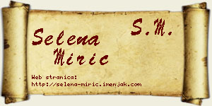 Selena Mirić vizit kartica